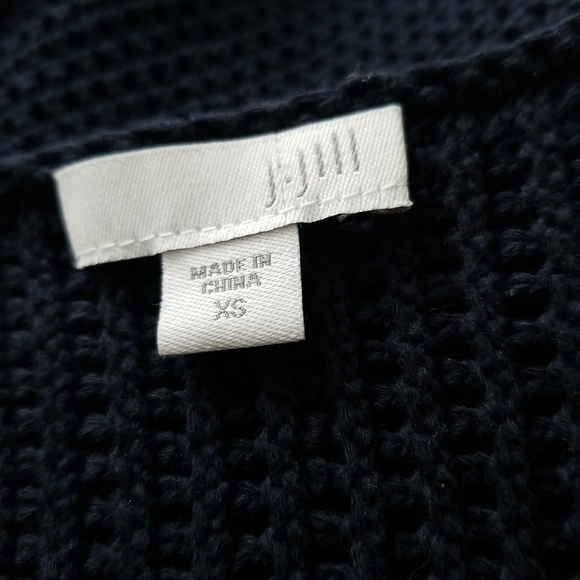 J Jill V-Neck Navy Blue XSmall Open Knit Sweater. - Picture 8 of 9